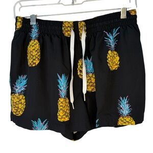 Chubbies Pineapple Swim Trunks Black 4” Inseam Size M